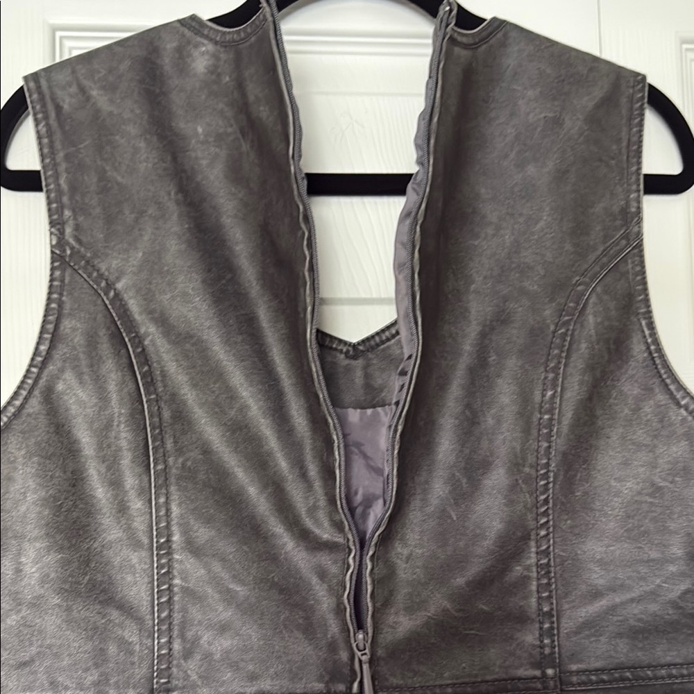 Dollhouse Gray Faux Leather Sleeveless Top - Picture 5 of 8